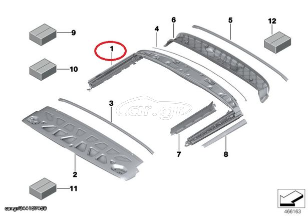 MINI F57  CABRIO Roof cassette F57 ΓΝΗΣΙΟ BMW  54347364804 - SOFT TOP 