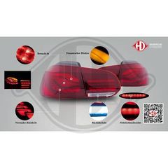 VW GOLF VI 08-13 TAILLIGHTS LED WITH WIPPING EFFECT RED-BLACK / ΟΠΙΣΘΙΑ ΦΑΝΑΡΙΑ ΜΕ ΦΛΑΣ DYNAMIC 