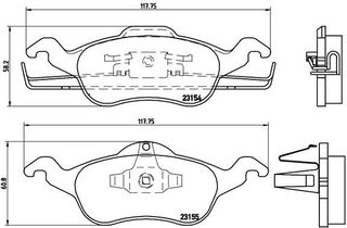 ΤΑΚΑΚΙΑ ΦΡΕΝΩΝ BREMBO  P24046 1064230 1075558 1107697 1136519 1151049 1425406 1682498 1763301 2M5Z2001AA 3S4Z2001AA 98AB2K021AC 98AB2K021AD 98AX2K021AD 98AX2K021AE 98AX2K021AF 98AX2K021AG ME98AJ2K021A