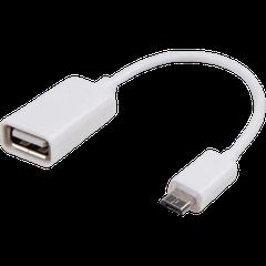 Καλώδιο Micro USB Male to Female USB 2.0 20cm Λευκό