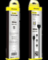 Awei CL-61 Regular USB 2.0 to micro USB Cable Άσπρο 1m-thumb-2