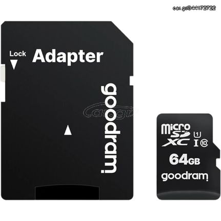 GoodRam Κάρτα Μνήμης 64GB microSDHC Class 10 UHS-I + Αντάπτορας