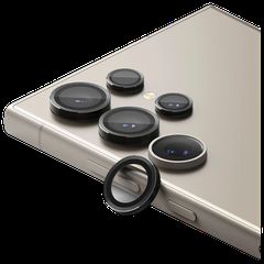 Camera Lens Protector Tempered Glass for Samsung Galaxy S24 Ultra black frame