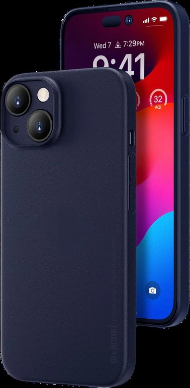 Silicon case protect lens for iPhone 15 Plus Dark Blue