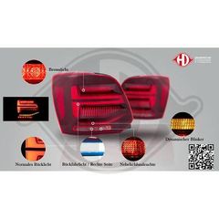VW POLO 6R/6C TAILLIGHTS RED-BLACK LED / ΟΠΙΣΘΙΑ ΦΑΝΑΡΙΑ ΚΟΚΚΙΝΑ-ΜΑΥΡΑ