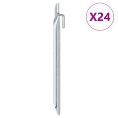 vidaXL Πασσαλάκια Σκηνής Σχήμα V 24 τεμ. 24 εκ. Ø20 χιλ. Γαλβ. Ατσάλι