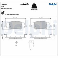 Σετ τακακιών φρένων, δίσκος φρένου DS DS 3 / DS 3; CITROEN C4 III, C4 X; PEUGEOT 2008 II, 208 II 1.2-Electric 06.19-