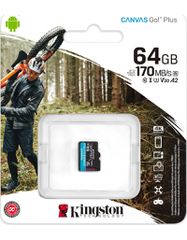 Kingston Canvas Go! Plus microSDXC 64GB Class 10 U3 V30 A2 UHS-I