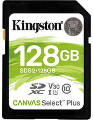Kingston Canvas Select Plus SDXC 128GB Class 10 U3 V30 UHS-I
