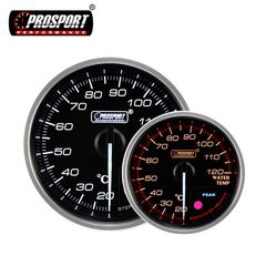 52mm Red / White Water Temperature Gauge Prosport Supreme