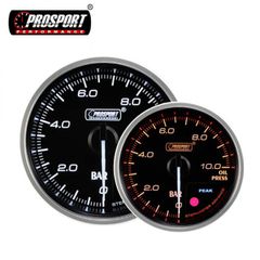 60mm Red / White Oil Pressure Gauge Prosport Supreme