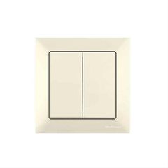 Διακόπτης διπλός απλός κρεμ Mutlusan Cadela