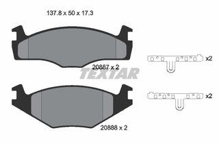 Σετ τακάκια, δισκόφρενα TEXTAR 2088708 Volkswagen Polo 1700cc SDI 57ps 1997-1999 (867698151)