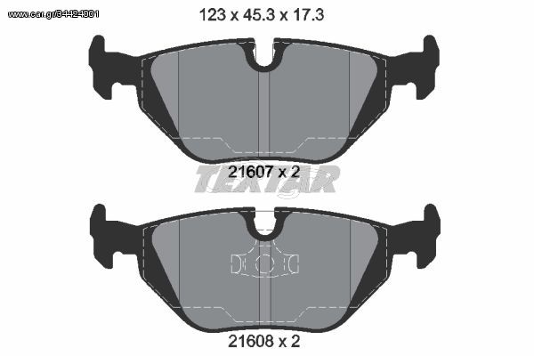 Σετ τακάκια, δισκόφρενα TEXTAR 2160702 BMW 3 Cabrio E36 2000cc 320 150ps 1993-1999 (34211160340,34211160341,34211160533,34211161455,34211161456)