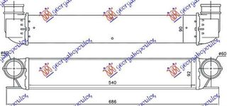 Ψυγείο Intercooler 2.0-2.5-3.0 Diesel (54x9.7x8.5) BMW 5 Series (E39) 1996-2002