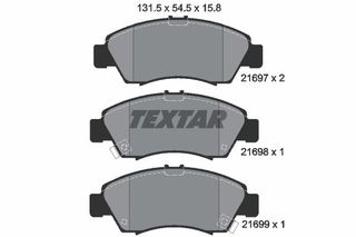 Σετ τακάκια, δισκόφρενα TEXTAR 2169701 Honda Jazz 1500cc i-VTEC 90ps 2006-2008 (06450S2G000,06450S2GJ01,06450S5A010,06450S7H000,06450SAA900)