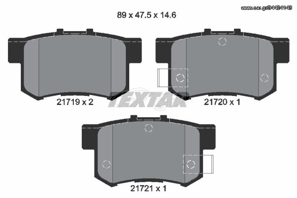 Σετ τακάκια, δισκόφρενα TEXTAR 2171901 Honda Accord 2000cc 131ps 1996-1998 (06430S0AJ00,06430S2A000,06430S2AE50,06430S5AJ00,06430S6DE50)