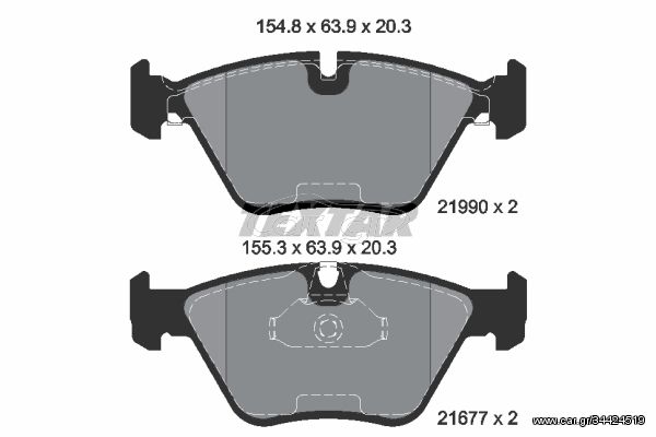 Σετ τακάκια, δισκόφρενα TEXTAR 2199003 BMW 5 E39 2500cc 525 192ps 2000-2003 (34111164629,34112157586,34112157590,34116761278,34116761280)