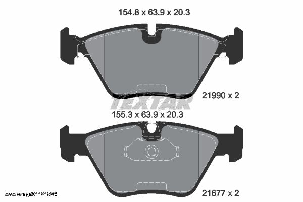 Σετ τακάκια, δισκόφρενα TEXTAR 2199003 BMW 5 E39 2900cc 530 d 184ps 1998-2000 (34111164629,34112157586,34112157590,34116761278,34116761280)