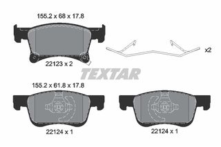 Σετ τακάκια, δισκόφρενα TEXTAR 2212301 Opel Corsa E 1300cc CDTI 75ps 2014-Σήμερα (1605281,95517029)