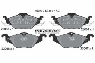 Σετ τακάκια, δισκόφρενα TEXTAR 2306302 Opel Astra G 1600cc 84ps 2000-2005 (1605000,1605034,1605070,1605091,1605121)