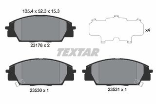 Σετ τακάκια, δισκόφρενα TEXTAR 2317801 Honda Civic HatchBack 2000cc Type R 201ps 2006- (06450S0AJ10,06450S2A000,06450S2AE01,06450S2AE10,06450S2AE50)