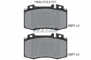 Σετ τακάκια, δισκόφρενα TEXTAR 2327102 Mercedes-Benz ML W163 5400cc 55 AMG 347ps 2000-2005 (0034200520,0034200820,0034201820,0034204220,0034208920)