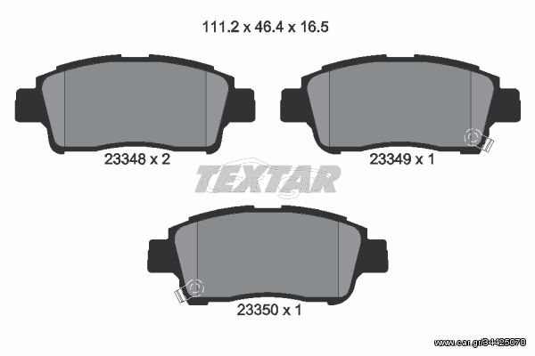 Σετ τακάκια, δισκόφρενα TEXTAR 2334803 Toyota Yaris 1300cc 76ps 2002-2004 (0446552030,0446552031,0446552032,0446552052,0446552070)