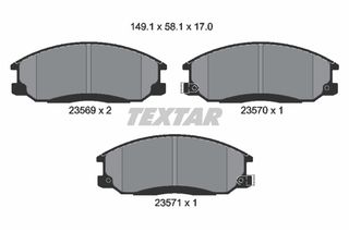 Σετ τακάκια, δισκόφρενα TEXTAR 2356901 Daewoo Rexton 2900cc TD 120ps 2002- (4813008260,48130090A1,48130091A0,5810126A10,5810126A20)