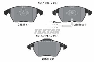Σετ τακάκια, δισκόφρενα TEXTAR 2358701 Audi A1 SportBack 2000cc TDI 143ps 2011-2015 (1K0698151,1K0698151C,1K0698151E,3C0698151,3C0698151B)