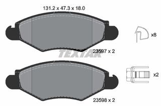 Σετ τακάκια, δισκόφρενα TEXTAR 2359703 Peugeot 206 HatchBack 1900cc D 69ps 1998-2001 (1609252980,425212,425228,425302,425303)
