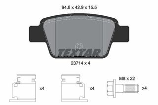 Σετ τακάκια, δισκόφρενα TEXTAR 2371401 Alfa Romeo Mito 1400cc TJet 155ps 2008-2011 (71769094,71772225,71796094,77362271,77362768)