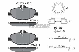 Σετ τακάκια, δισκόφρενα TEXTAR 2374303 Mercedes-Benz E-Class SW S211 3000cc D 224ps 2005-2009 (0034206520,0034209920,0044207920,0044208720,A0034206520)