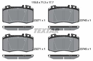 Σετ τακάκια, δισκόφρενα TEXTAR 2374502 Mercedes-Benz C-Class SW S203 1800cc C200 CGI Kompressor 170ps 2003-2007 (0034205820,0044200520,004420052067,0044209020,0054209520)