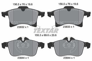 Σετ τακάκια, δισκόφρενα TEXTAR 2383201 Opel Astra G 2200cc 16Valves 147ps 2000-2005 (1605009,1605035,1605080,1605177,1605252)