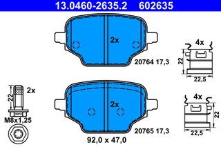 Σετ τακακιών φρένων, δίσκος φρένου  CITROEN BERLINGO, BERLINGO/MINIVAN; OPEL COMBO E TOUR / LIFE, COMBO/MINIVAN; PEUGEOT PARTNER/MINIVAN 1.2-Electric 01.18-