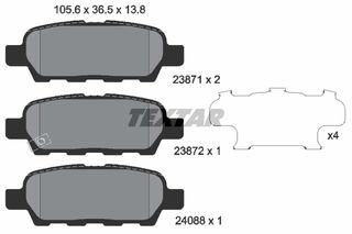 Σετ τακάκια, δισκόφρενα TEXTAR 2387101 Infiniti FX 3500cc 280ps 2003-2008 (410601408R,440608H385,44060AL585,44060AL586,44060AL587)