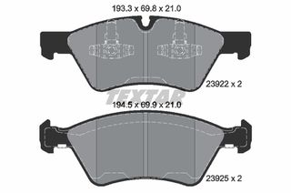 Σετ τακάκια, δισκόφρενα TEXTAR 2392201 Mercedes-Benz E-Class W211 3000cc D 4MATIC 190ps 2005-2008 (0044204020,1644200820,164420082028,1644201820,1644202220)