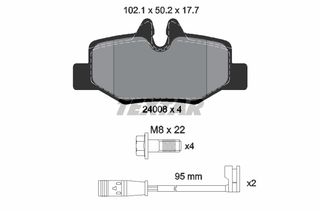 Σετ τακάκια, δισκόφρενα TEXTAR 2400801 Mercedes-Benz Viano W639 3000cc CDI 224ps 2010- (0004216210,0014211010,0034208120,0064204420,A0004216210)