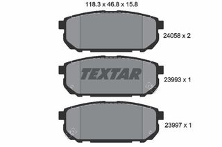 Σετ τακάκια, δισκόφρενα TEXTAR 2405801 Kia Sorento 3300cc V6 248ps 2007- (583023ED00,583023ED01,583023EE00)