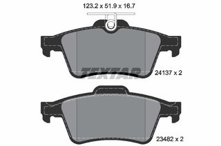 Σετ τακάκια, δισκόφρενα TEXTAR 2413701 Citroen C5 1600cc THP 156ps 2009-2015 (1233679,12799240,1324300,13322091,1360254)