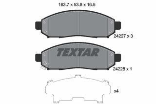 Σετ τακάκια, δισκόφρενα TEXTAR 2422701 Nissan Navara D40 2500cc dCi 4x4 174ps 2005- (41060EA025,41060EB326,41060ZP025,5521050Z00,5521050Z10)