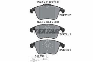 Σετ τακάκια, δισκόφρενα TEXTAR 2433301 Audi Q3 2000cc TDI 150ps 2014-2018 (5N0698151,5N0698151A,5ND698151,7N0698151)