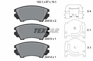 Σετ τακάκια, δισκόφρενα TEXTAR 2441201 Opel Astra J 2000cc BiTurbo CDTI 194ps 2012-2015 (13237751,1605186,1605232,1605434,22959104)