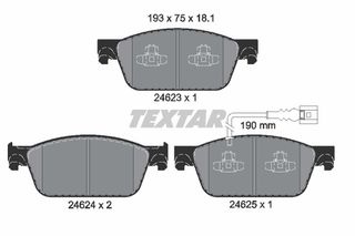 Σετ τακάκια, δισκόφρενα TEXTAR 2462301 Volkswagen Multivan T5 2000cc TDI 4motion 140ps 2009-2015 (7E0698151,7E0698151B,7E0698151C)