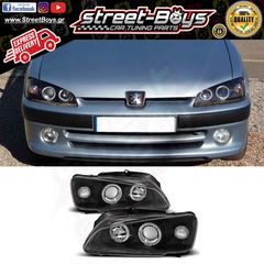 ΜΠΡΟΣΤΑ ΦΑΝΑΡΙΑ ΜΑΥΡΑ ANGEL EYES PEUGEOT 106 (1996-2003) | Street Boys - Car Tuning Shop |