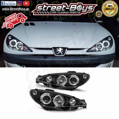 ΜΠΡΟΣΤΑ ΦΑΝΑΡΙΑ ΜΑΥΡΑ ANGEL EYES PEUGEOT 206 (1998-2002) | Street Boys - Car Tuning Shop |