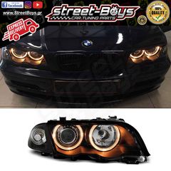 ΜΠΡΟΣΤΑ ΦΑΝΑΡΙΑ ΜΑΥΡΑ ANGEL EYES BMW E46 SEDAN (1998-2001) | Street Boys - Car Tuning Shop |