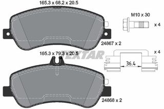 Σετ τακάκια, δισκόφρενα TEXTAR 2486781 Mercedes-Benz GLK-Class 3500cc 350 CGI 306ps 2012-2015 (0054204820,0054206320,0054209220,0064202420,0074206620)