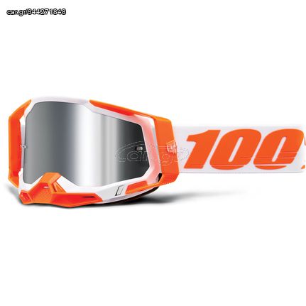 ΜΑΣΚΑ ΜΗΧΑΝΗΣ ENDURO MOTOCROSS 100% RACECRAFT 2 ORANGE MIRROR SILVER FLASH LENS